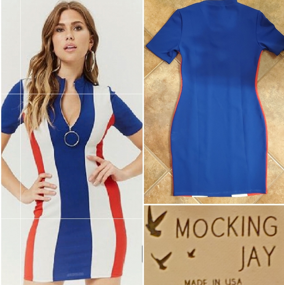 🆕️ NWOT Ladies Color Block Bodycon Dress/Costume